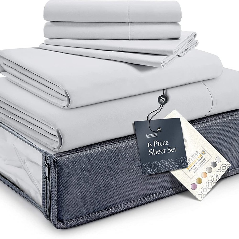 Luxury 6 Piece Bed Sheets  Secure-Fit Deep Pocket Sheets